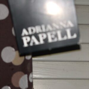Adrianna Papell Brown and White Polka Dot Dress
